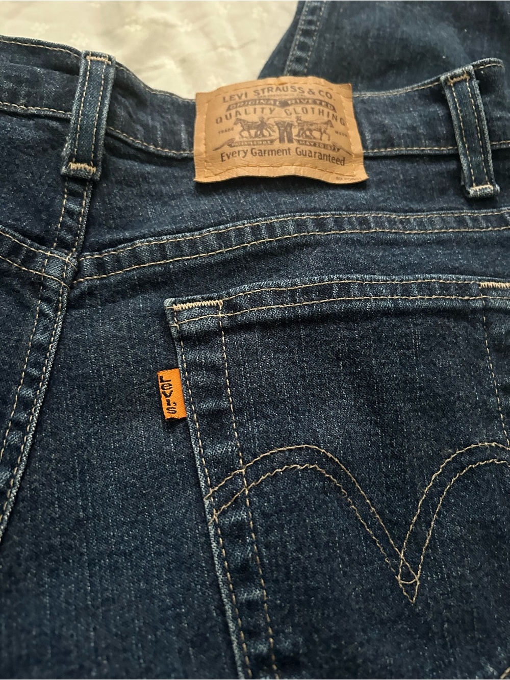 90s Levi’s orange tab dark navy blue straight leg jeans 501 - Picture 6 of 8